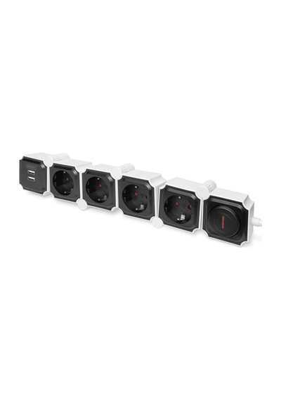 Digitus DA-70620 USB Bağlantılı Kaza Korumalı Esnek Uzatma Priz