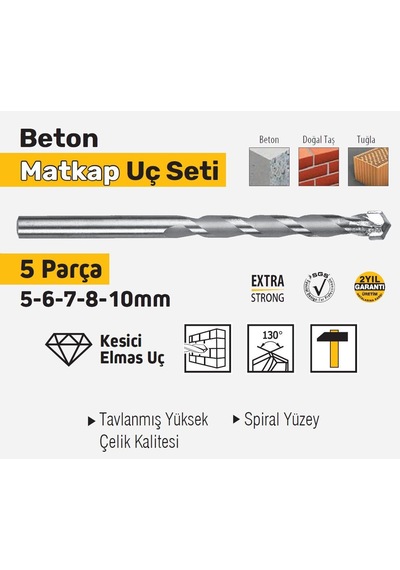 Sgs1415 Beton Matkap Uç Seti 5 Parça