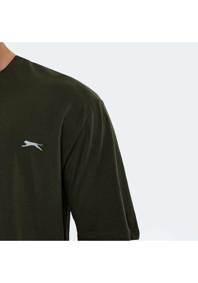 Slazenger KAISER IN Oversize Erkek Oversıze Koyu Yeşil Tişört
