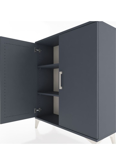 Arges Şifonyer 2 Raflı 2 Kapaklı 88x30x106 Antrasit-antrasit Antrasit