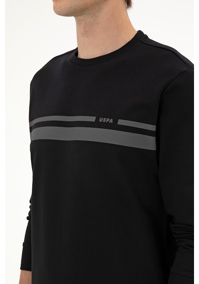 U.S. Polo Assn. Erkek Regular Fit Bisiklet Yaka Siyah İnce Sweatshirt 50313801-VR046