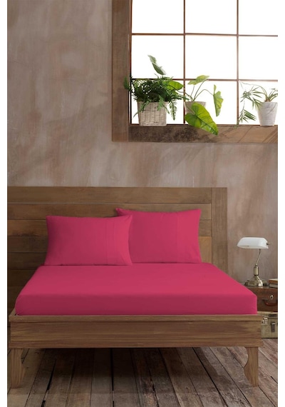 Elart Ranfors Pamuk Fitted Çift Kişilik Çarşaf 120x200cm Pembe