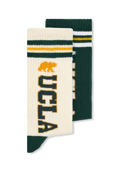 Ucla Ardelle 2'li Ekru-yeşil Uzun Jakarlı Pamuk Standard Fit Unisex Çorap