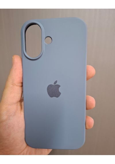 Apple Uyumlu iPhone 17 Logolu İçi Kadife Silikon Lansman Kılıf Füme