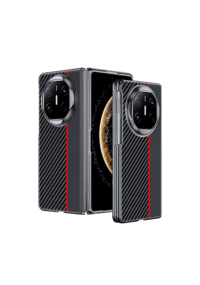 Microcase Huawei Mate X6 Şeritli Lüx Tasarım Kılıf-al5122 Siyah