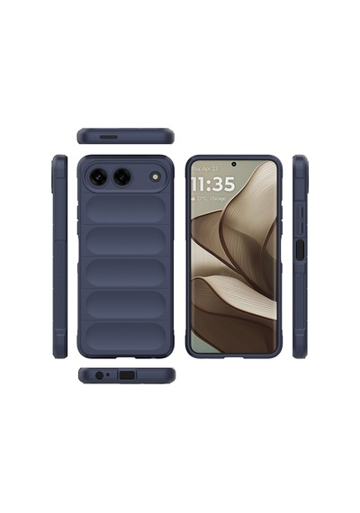 Tecno Spark 40 5g Kılıf Esnek Tpu Oyuklu Arka Yüzey Tasarımlı Zore Etnik Silikon Kapak - Lacivert
