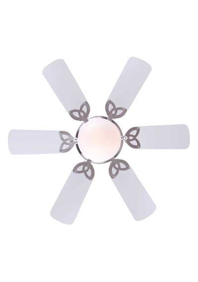 Vanti Kcf278 60w 30 İnç Ahşap Beyaz 6 Kanatlı Lambalı Avizeli İpli Tavan Vantilatörü
