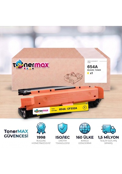 Hp 654a Cf332a Sarı Uyumlu Toner - Çipli / Color Laserjet Enterprise M651