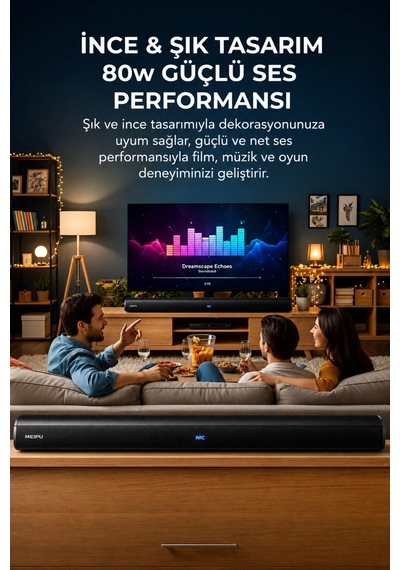 Hepu Hp-tv05 Bluetooth Soundbar Hoparlör Ses Sistemi - Tv Ve Bilgisayar Uyumlu Ev Sinema Sistemi