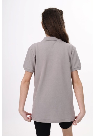 Toontoy Kids Toontoy Unisex Polo Yaka Düğmeli Uzun Kısa Tişört Kahverengi