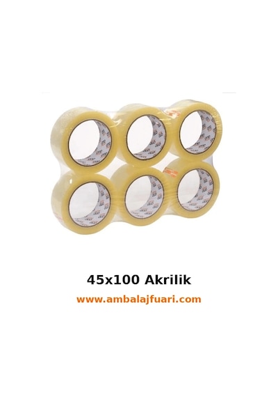 Akrilik Koli Bandı 45 Mm X 100 M Şeffaf 6'lı Paket