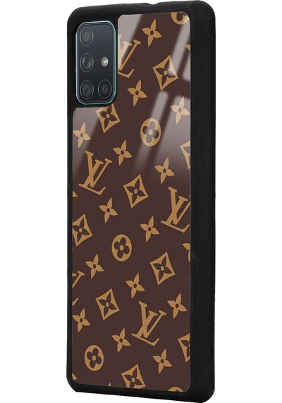 Samsung Uyumlu A71 Kahverengi Lv Tasarımlı Glossy Telefon Kılıfı Çok Renkli