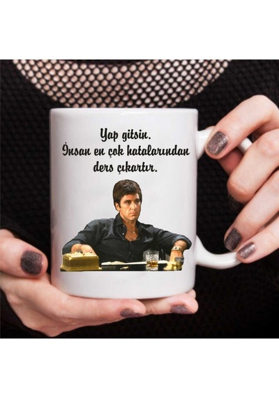 " Yap Gitsin. Insan En Çok Hatalardan Ders Çıkarırlar" Baskılı Beyaz Kupa Bardak