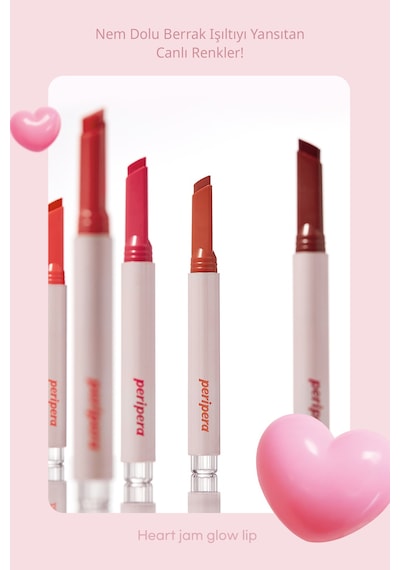 Yoğun Nemlendirici, Parlak Bitişli Balm Perıpera Heart Jam Glow Lip 1 Peach Fondue Peach Fondue