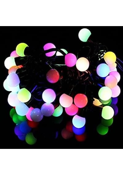 Yılbaşı Boncuk Led Işık Rgb Fişli-Doğum Günü Parti Dekor Ağaç Süs