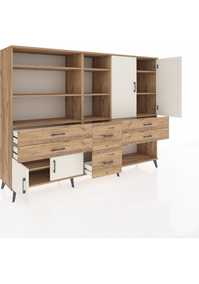 Hyperion Dolap 10 Raflı 6 Çekmeceli 4 Kapaklı 220x44x163 Çam-ayta Çam-aytaşı/çam Hyperion Dolap 10 Raflı 6 Çekmeceli 4 Kapaklı 220x44x163 Çam-ayta Çam-aytaşı/çam