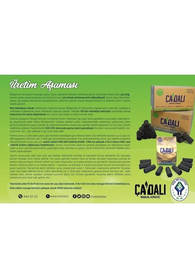 Çaydalı Mangal Kömürü Çaydalı Sıkma Mangal Kömürü 1,5 Kg Siyah