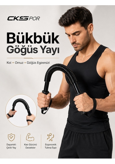 Bükbük Göğüs Yayı Power Twister Kol Omuz Göğüs Egzersiz Aleti 40 Kg