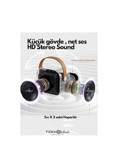 K12 Kablosuz Bluetooth Hoparlör Karaoke Mikrofon 5 Ses Efektli Rgb Hd Stereo Es Usb/sd/fm