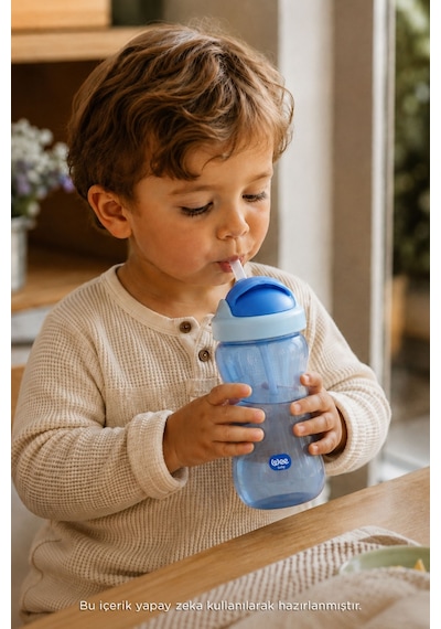 Wee Baby Pipetli Bardak 350 ml Mavi 6+ Ay