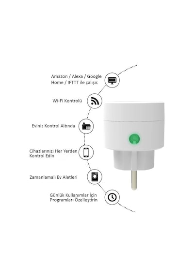 Ucomen Wi-Fi Tuya Destekli Akıllı Priz