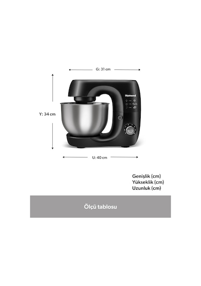 Homend Profashion 3082H 5.2 L Stand Mikser