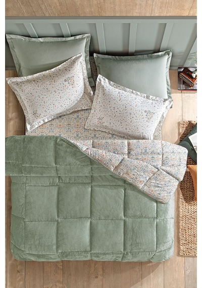 Puffy Alyson Çift Kişilik Threefy Set - Yeşil