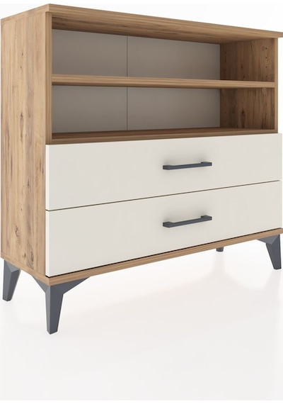 Arges Şifonyer 2 Raflı 2 Çekmeceli 88x30x80 Çam-aytaşı Atlas Çam