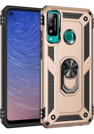 Huawei P40 Lite E Kılıf Zore Vega Kapak Gold