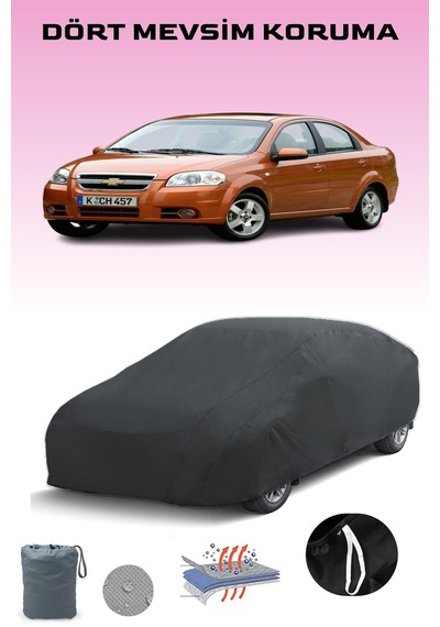 Siyah, Chevrolet Aveo/kalos Sedan 2005 - 2011, Araba Brandası, Oto Örtüsü, Araba Çadırı Siyah