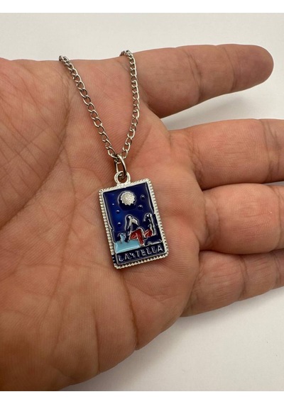 Mavi Renk Güneş Tanrısı Tarot Figürlü Unisex Kolye Mistik, Spiritüel Ve Anlamlı Tasarım Çok renkli