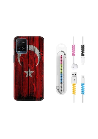 Vivo V21E Kılıf Kablo Koruyuculu Şanlı Türk Bayrağı 2 1317