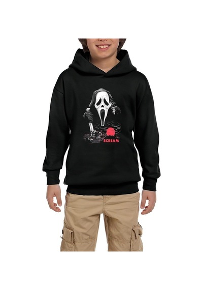 Zepplin Giyim Scream Town Siyah Çocuk Kapşonlu Sweatshirt
