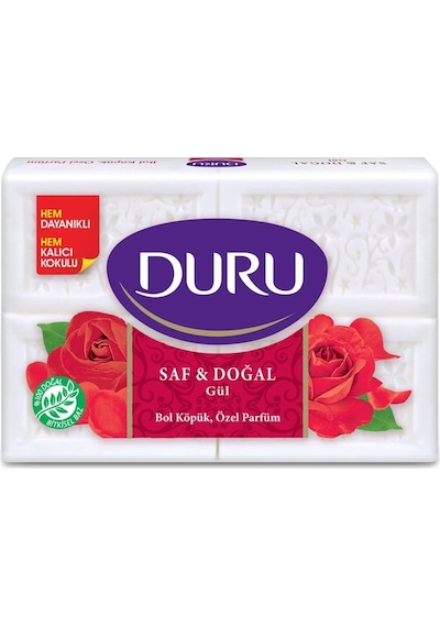 Duru Saf Doğal Gül Banyo Sabunu 4 x 150 G