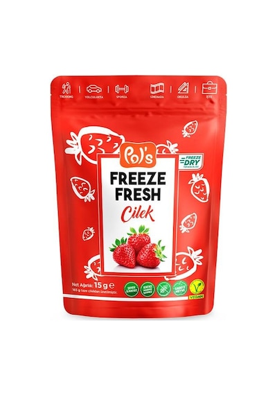 Pol S Freeze Fresh Dondurularak Kurutulmuş Çilek 15 Gr 15 G