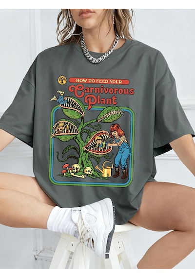 Noıssey Urban Pop Graphic Kadın Tişört Koleksiyonukod 5117 Füme