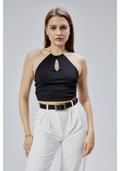 %100 Hakiki Deri Antik Sarı Tokalı Kadın Kemeri 3cm Siyah
