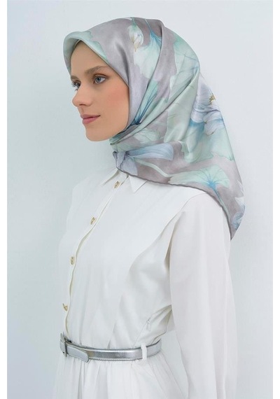 Armine İpek Eşarp 2026 Yaz - 9505-31 Gri Twill