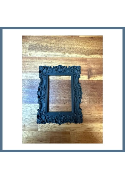 Buradabulabilirsin 3d Baskı Barok Desenli Duvar Çerçevesi Süslü Kabartmalı Vintage Tablo Çerçevesi Mat Siyah Bbz
