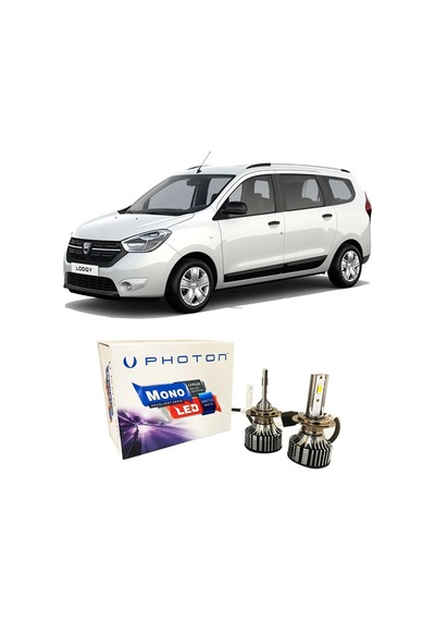 Dacia Lodgy Uzun + Kısa Far Ampulü H4 Mono Yeni Seri Beyaz 2012-2021