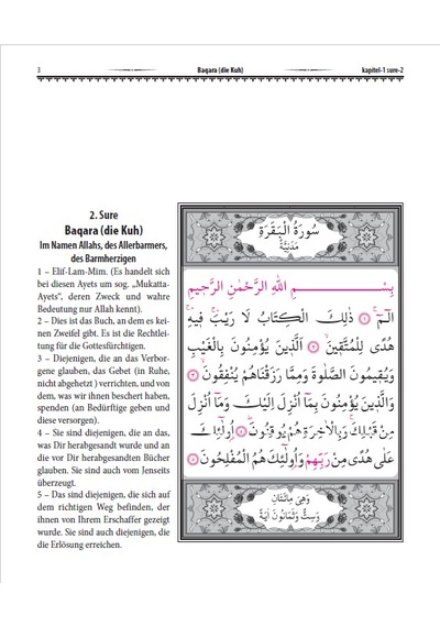 Almanca Mealli Kuranı Kerim - Der Heilige Koran - Arabisch Deutsch Orta Boy 1 Adet