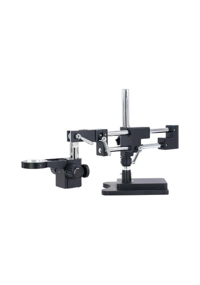 Szm Mikroskop Standı Çift Kollu Hareketli Bom Stand- Siyah Ø76mm Tutucu / 380mm Sütun