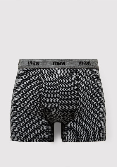 Mavi - 3lü Siyah Baskılı Boxer 0912225-900 Siyah