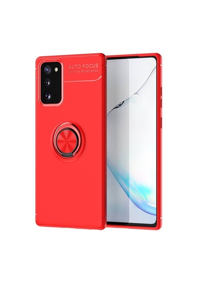 Samsung Galaxy Uyumlu , Note 20 Kılıf Range Yüzüklü Silikon - Kırmızı