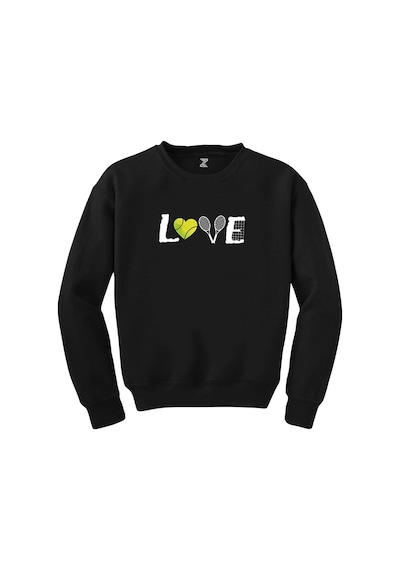 Tennis Love Siyah Sweatshirt
