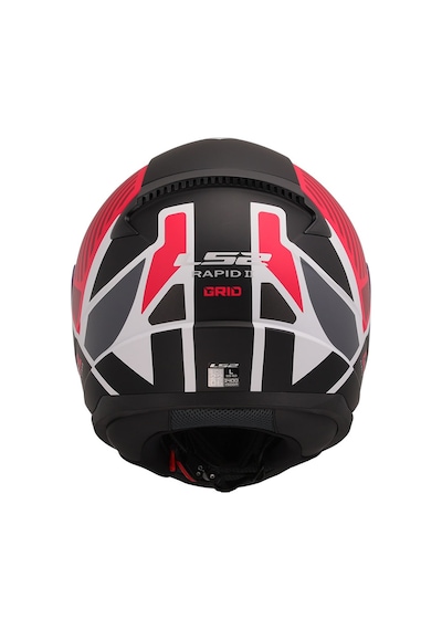 Ls2 Rapid 2 Grid Kapalı Kask Mat Beyaz - Kırmızı