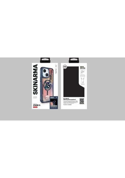 Apple Uyumlu iPhone 15 Skinarma Magsafe Şarj Özellikli Sticker Yapıştırmalı Drift Kapak Mavi