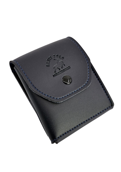 David Polo Hakiki Deri Bol Kartlıklı Kullanışlı Unisex Kartlık Cüzdan Lacivert