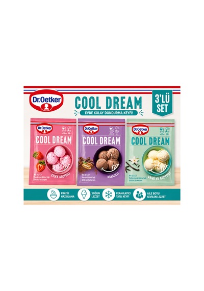 Cool Dream 3 Lü Avantaj Seti Çilek, Kakao Ve Vanilya Lezzetleri Evde Kolay Dondurma Keyfi - 886335762