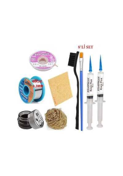 Mechanic Lehim Teli 0,3mm 40gr Havya Uc Temizleyici Rslasm Flux Ve Cp-2015 Lehim Emme Teli Seti2 St01